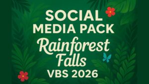 Rainforest Falls VBS 2026 Social Media Pack – 11 Promo Graphics for Churches