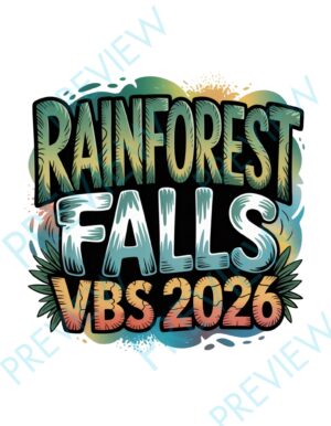 Rainforest Falls VBS 2026 Logo Design – Tropical Vacation Bible School Theme