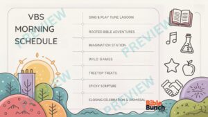 VBS Morning Schedule Printable | Vacation Bible School Daily Rotation Chart