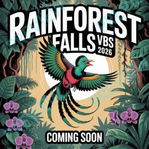 Rainforest Falls VBS 2026 Coming Soon Promo Graphic | Vacation Bible School Social Media Template
