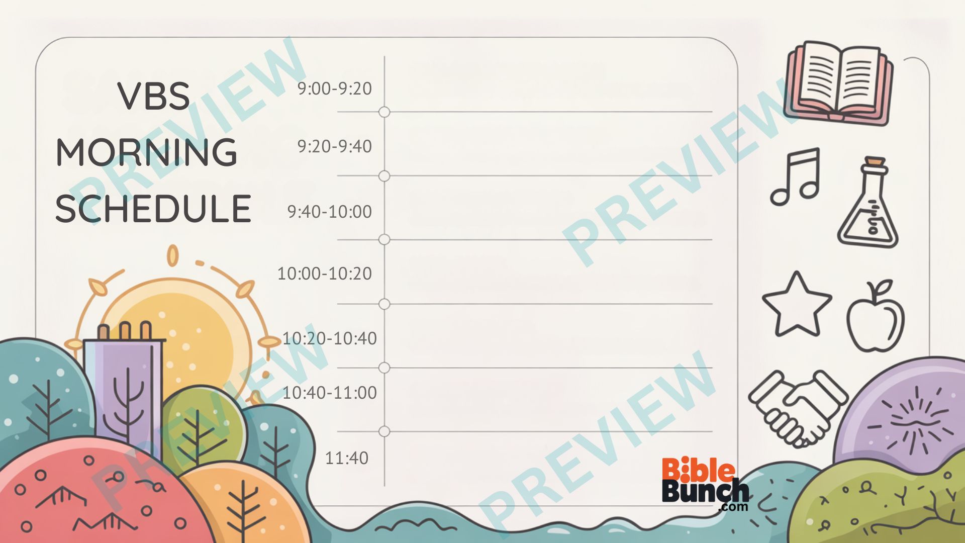 VBS Morning Schedule Printable | Vacation Bible School Daily Rotation Chart - Image 3