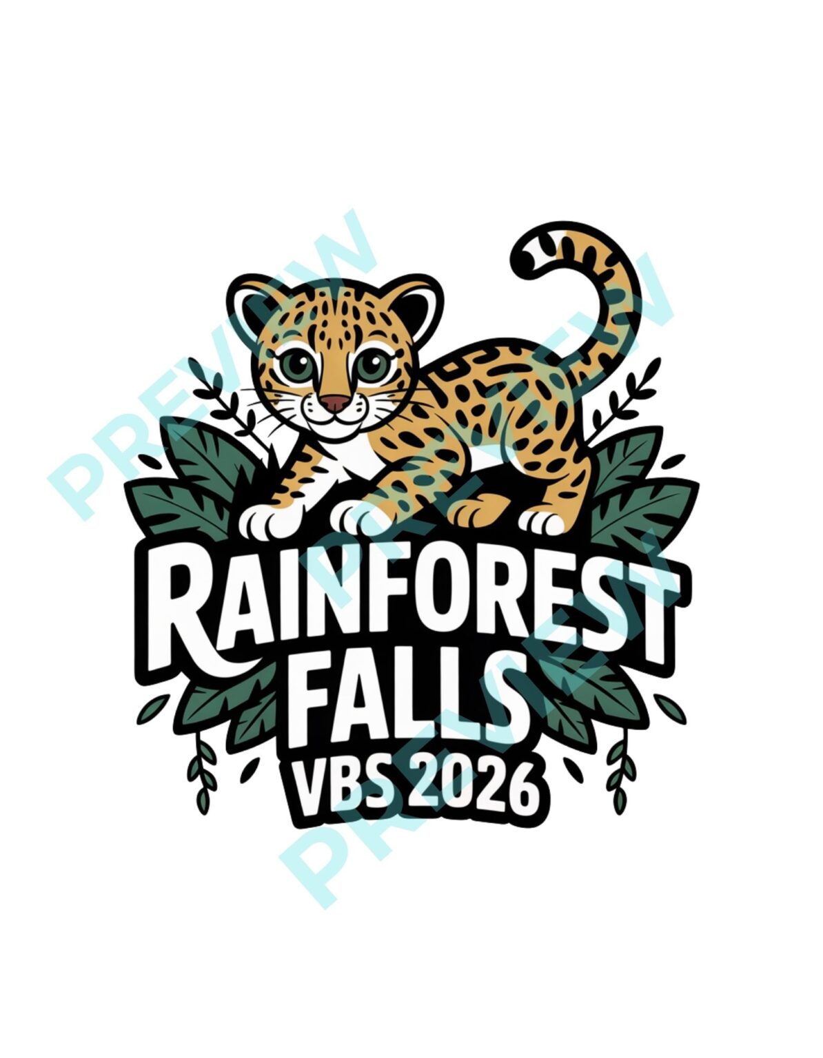 Rainforest Falls VBS logo design.