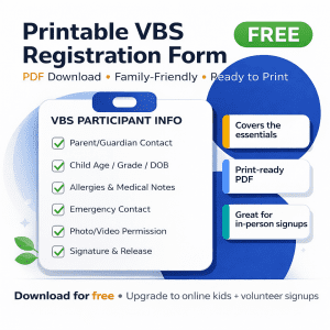 Free VBS Registration Form (PDF + DOC Download)