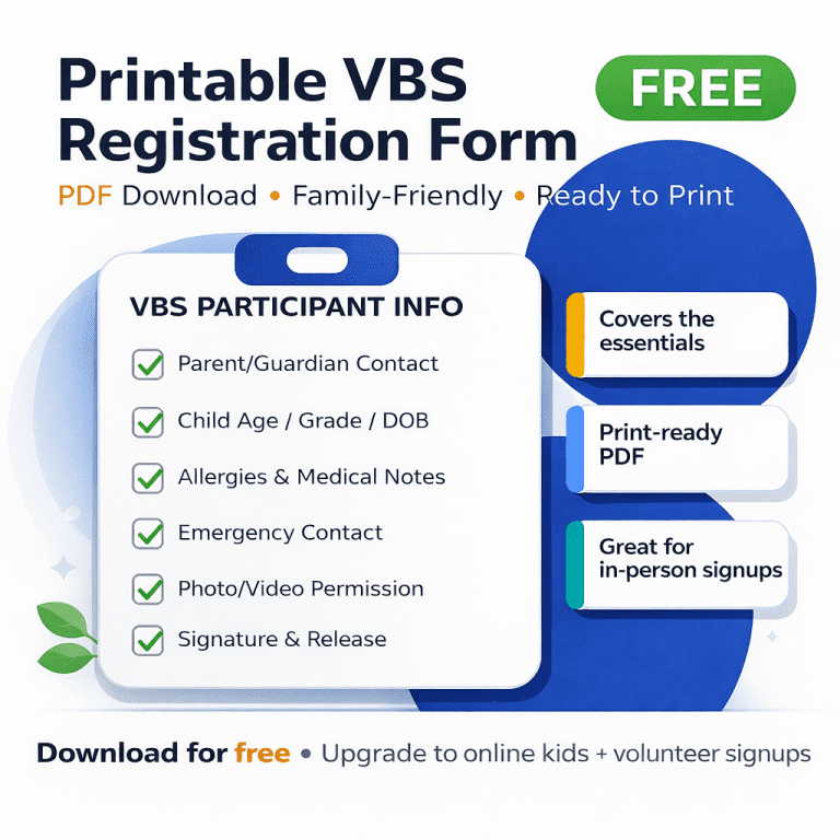 Free VBS Registration Form (PDF + DOC Download) – BibleBunch - VBS ...