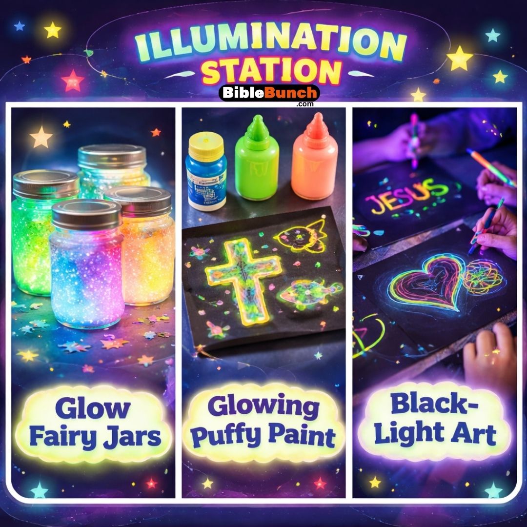 You are currently viewing Easy Glow Crafts for VBS: Simple Illumination Station Activities Kids Can Make