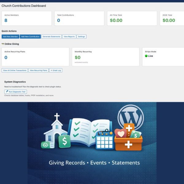 Sunday Contribution Church Contributions & Giving Records Plugin for WordPress – BibleBunch ...