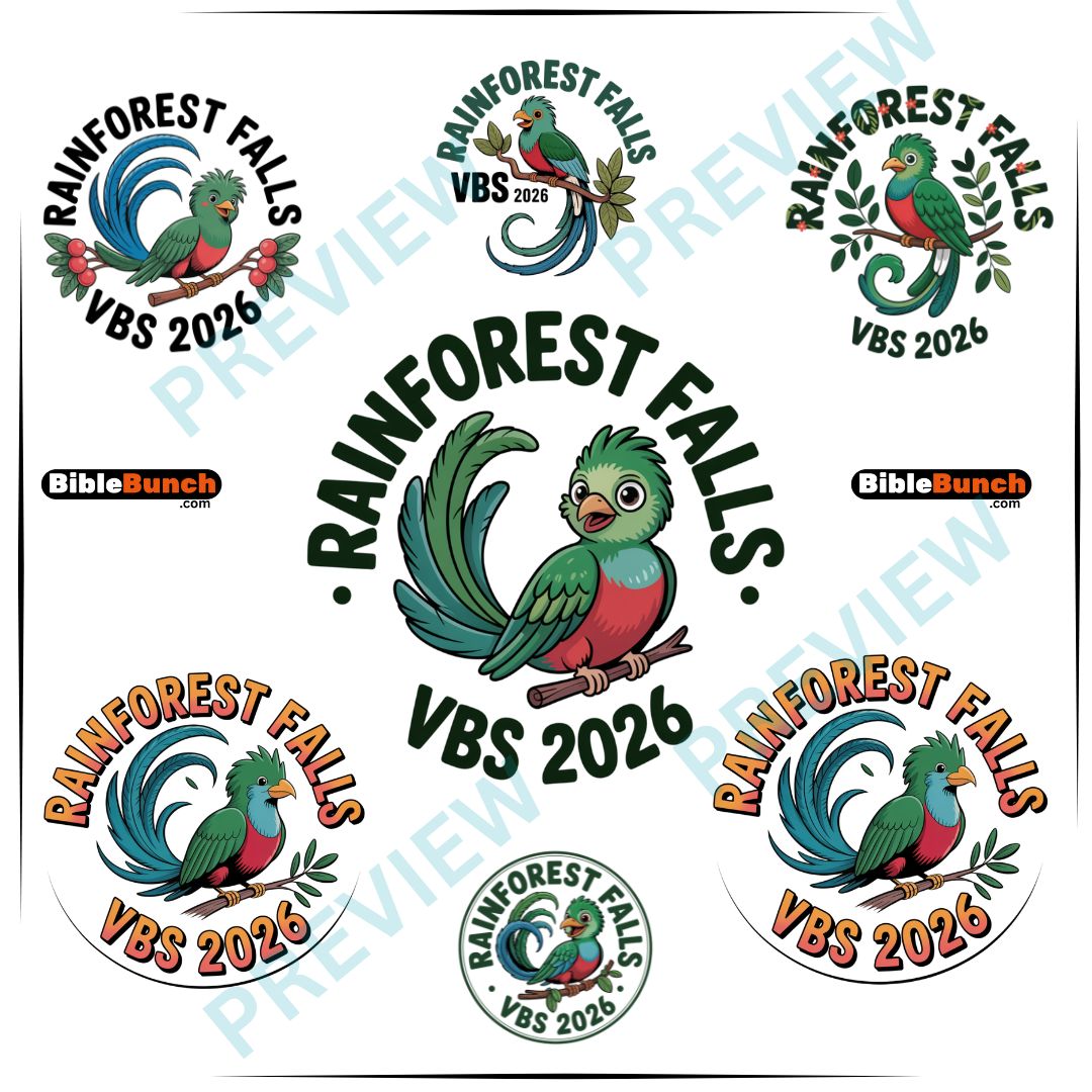 Rainforest Falls VBS 2026 Logo Bundle – Tropical Church Vacation Bible School Theme Design