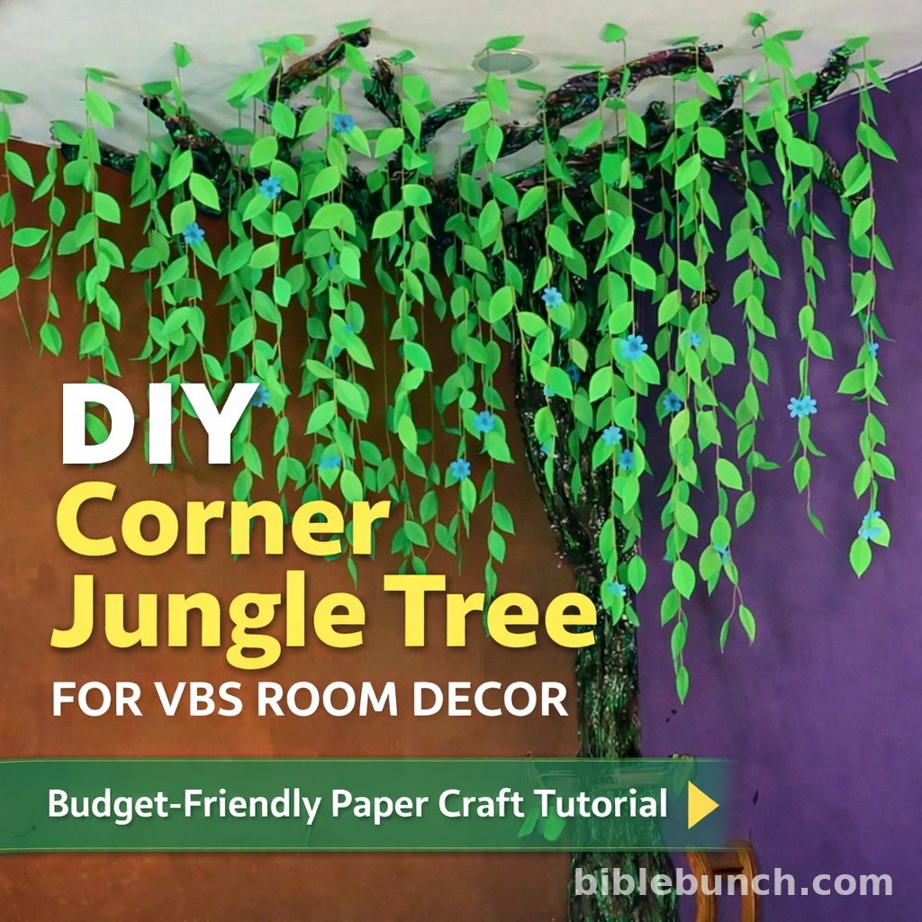 You are currently viewing Corner Jungle Tree for VBS Room Decor (Budget-Friendly Paper Craft Tutorial)