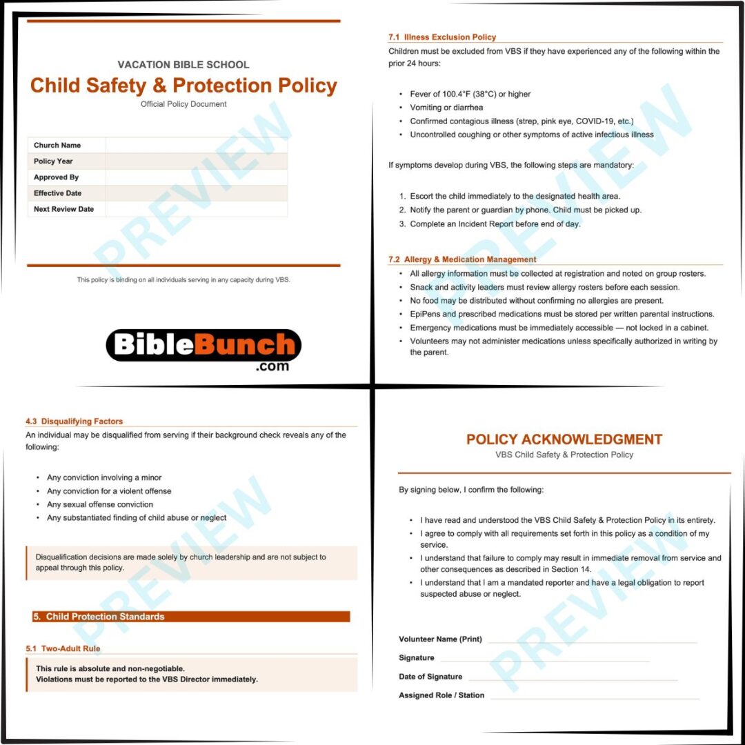 VBS Child Safety & Protection Policy Template - Image 2