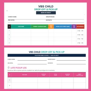 VBS Drop-Off & Pick-Up Forms Bundle | PDF + Editable DOC