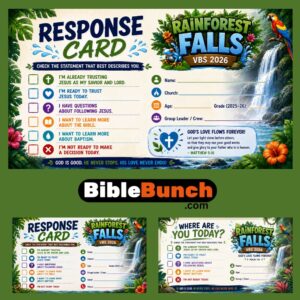 Rainforest Falls VBS Kids Salvation Response Cards